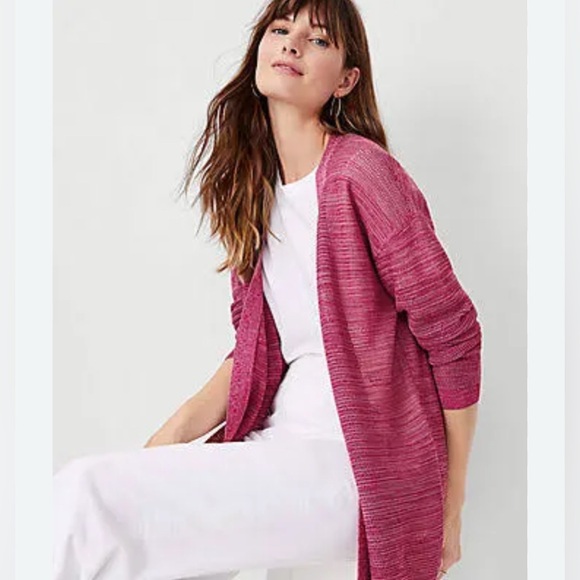 Ann Taylor Sweaters - Ann Taylor NWT Open Mesh Cardigan Magenta Pink Size Medium